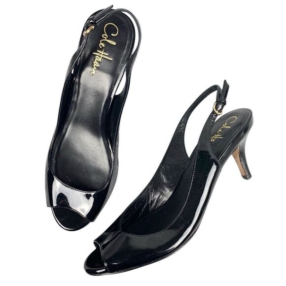 Cole Haan Nike Air Black Slingback Heels - 8.5 - Great Condition - Picture 1 of 9